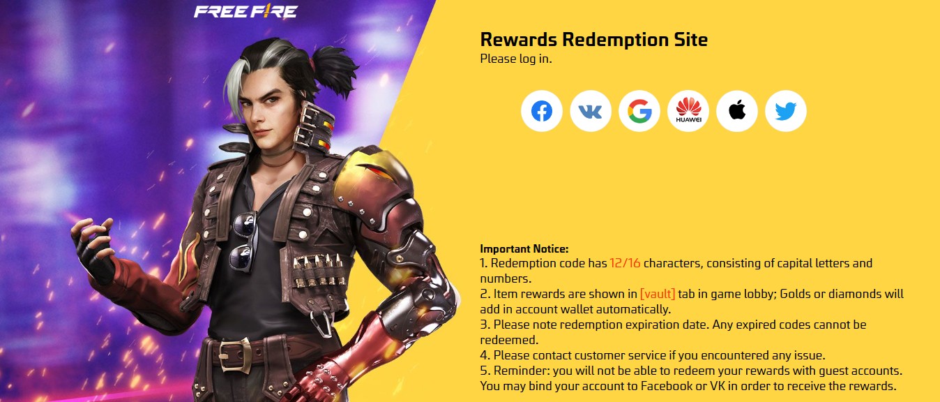 Garena Free Fire MAX redeem codes